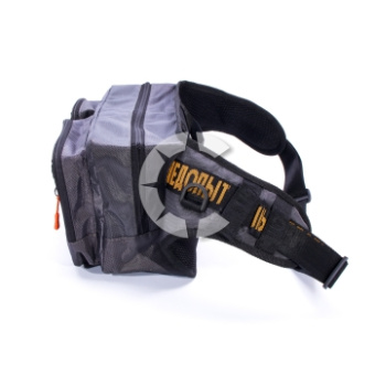 Сумка рыболовная "СЛЕДОПЫТ" Fishing Hip Bag, 28х21х17 см, цв. серый