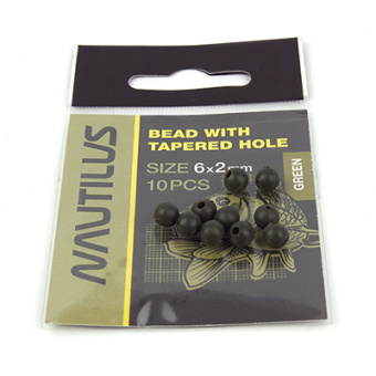 Бусина-отбойник Nautilus Bead with tapered hole 6*2мм Green