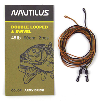 Набор готовых оснасток Nautilus Double Looped & Swivel Army Brick 90см 45lb