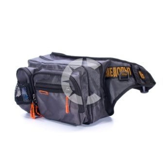 Сумка рыболовная "СЛЕДОПЫТ" Fishing Hip Bag, 28х21х17 см, цв. серый
