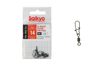 Вертлюг с застежкой Saikyo SA-302-14 - 10 шт