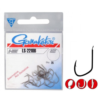 Крючки Gamakatsu LS-2210B №10 (25шт) Крючки Gamakatsu LS-2210B №10 (25шт)