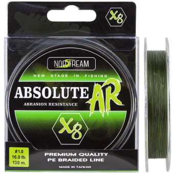 Плетеный шнур Norstream Absolute AR 8X  #1.2  130м, цв. green Плетеный шнур Norstream Absolute AR 8X  #1.2  130м, цв. green